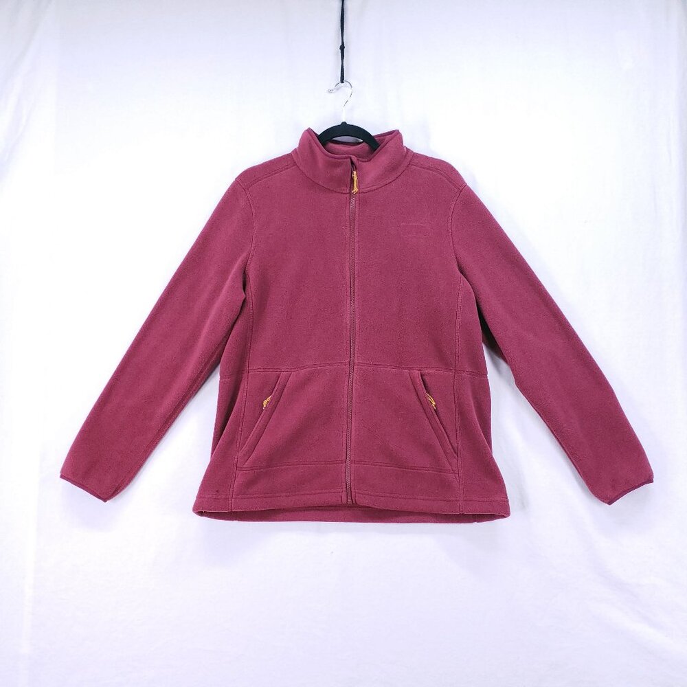 L.L. Bean Burgundy Full Zip Activewear Preppy Fleece Sweater Jacket Size XL